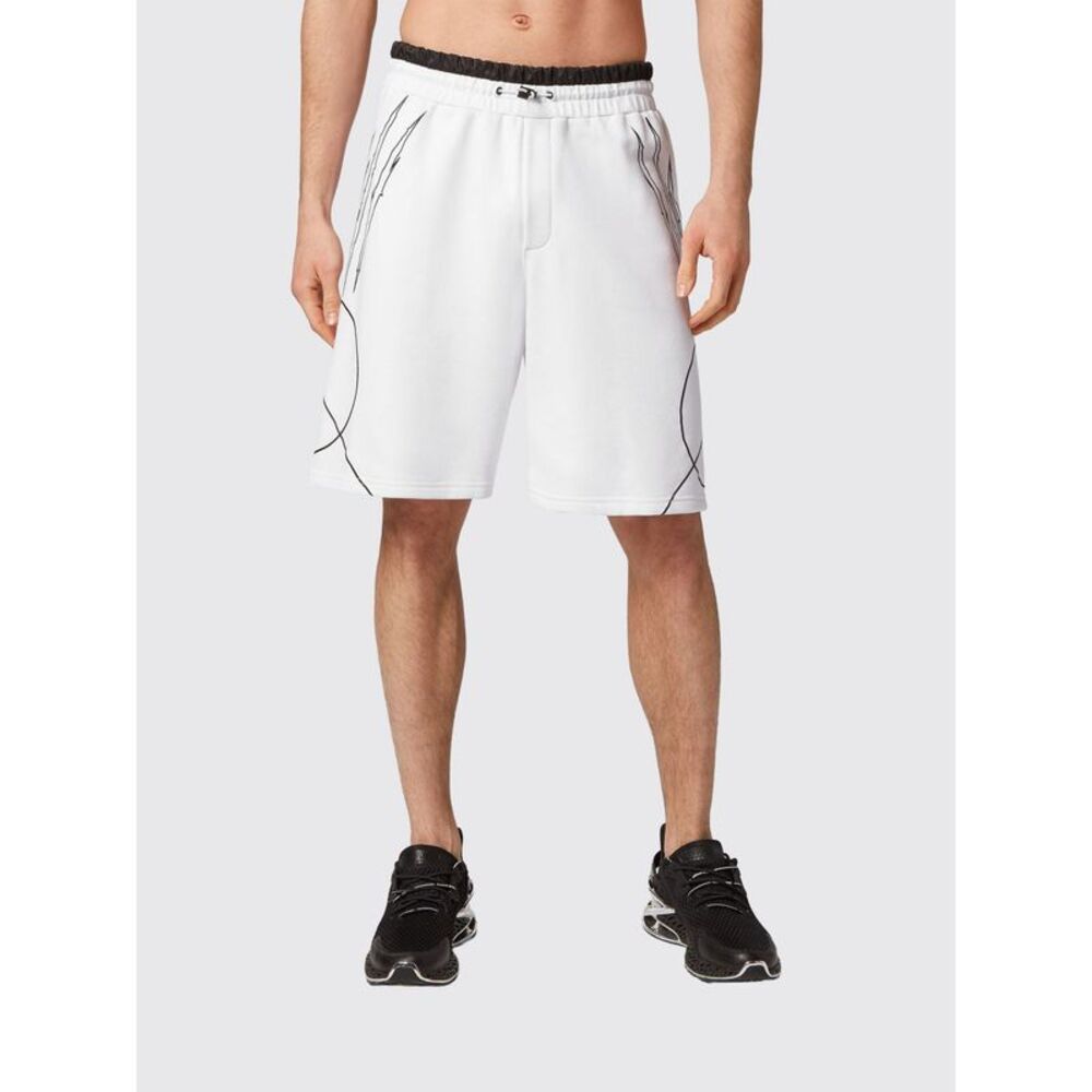 Plein Sport Men Knee-Length Jersey Sport Shorts Plein Sport With Graphic Print